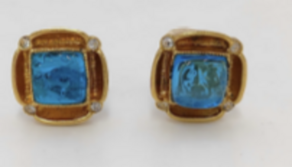 Orange & Blue Clip Earrings