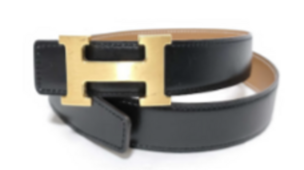 Hermes Black Constance Belt w/Gold H