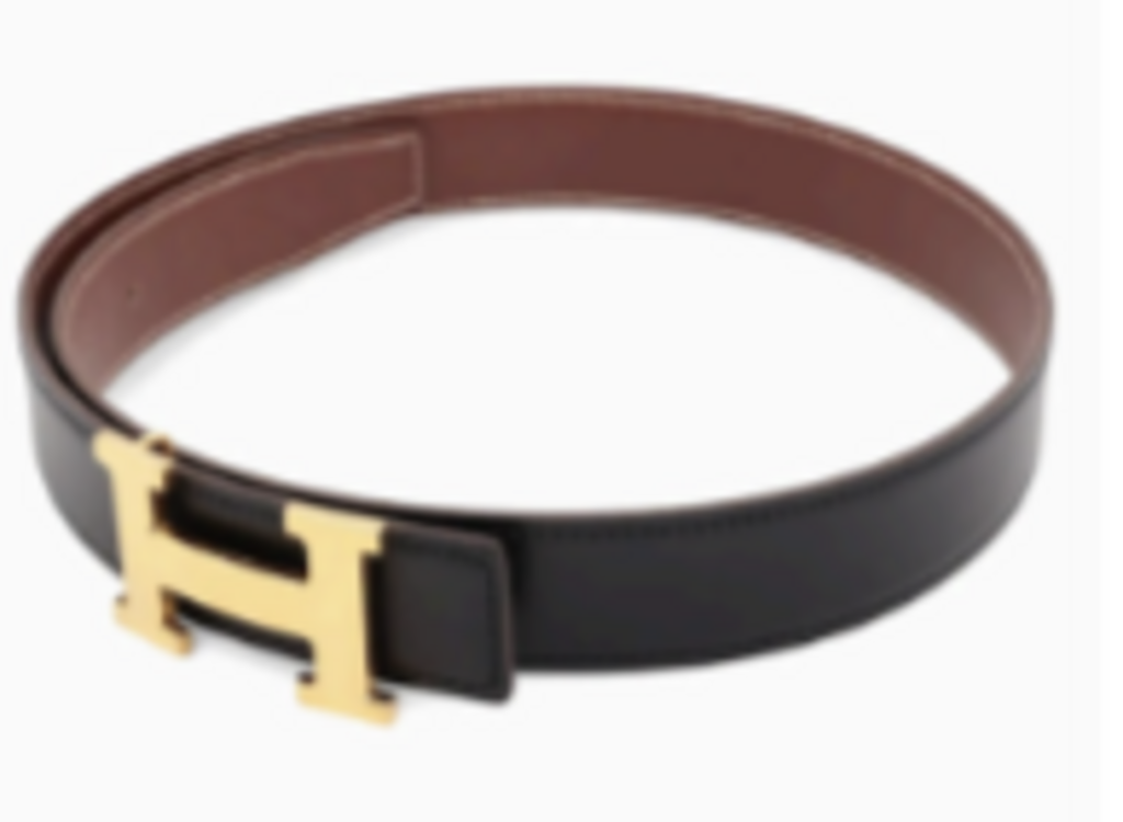 Hermes Black H Belt w/Gold