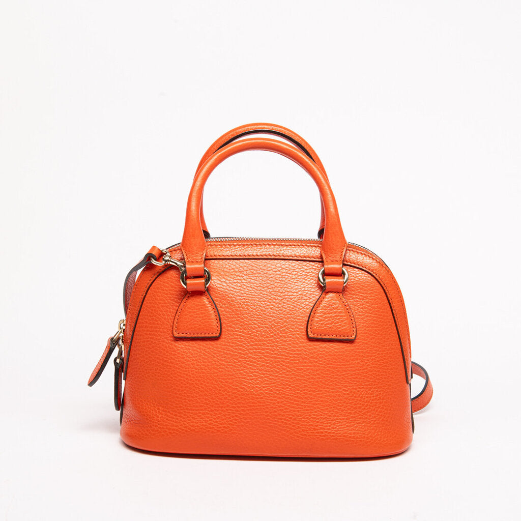 Gucci Orange Leather Charm Dome Handbag