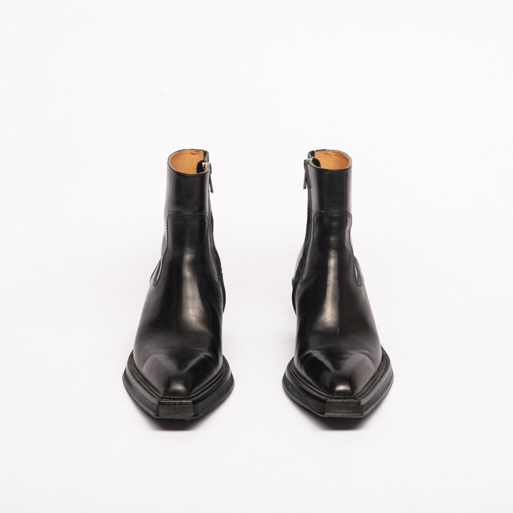Alexander Wang Black Leather Square-Toe Boots