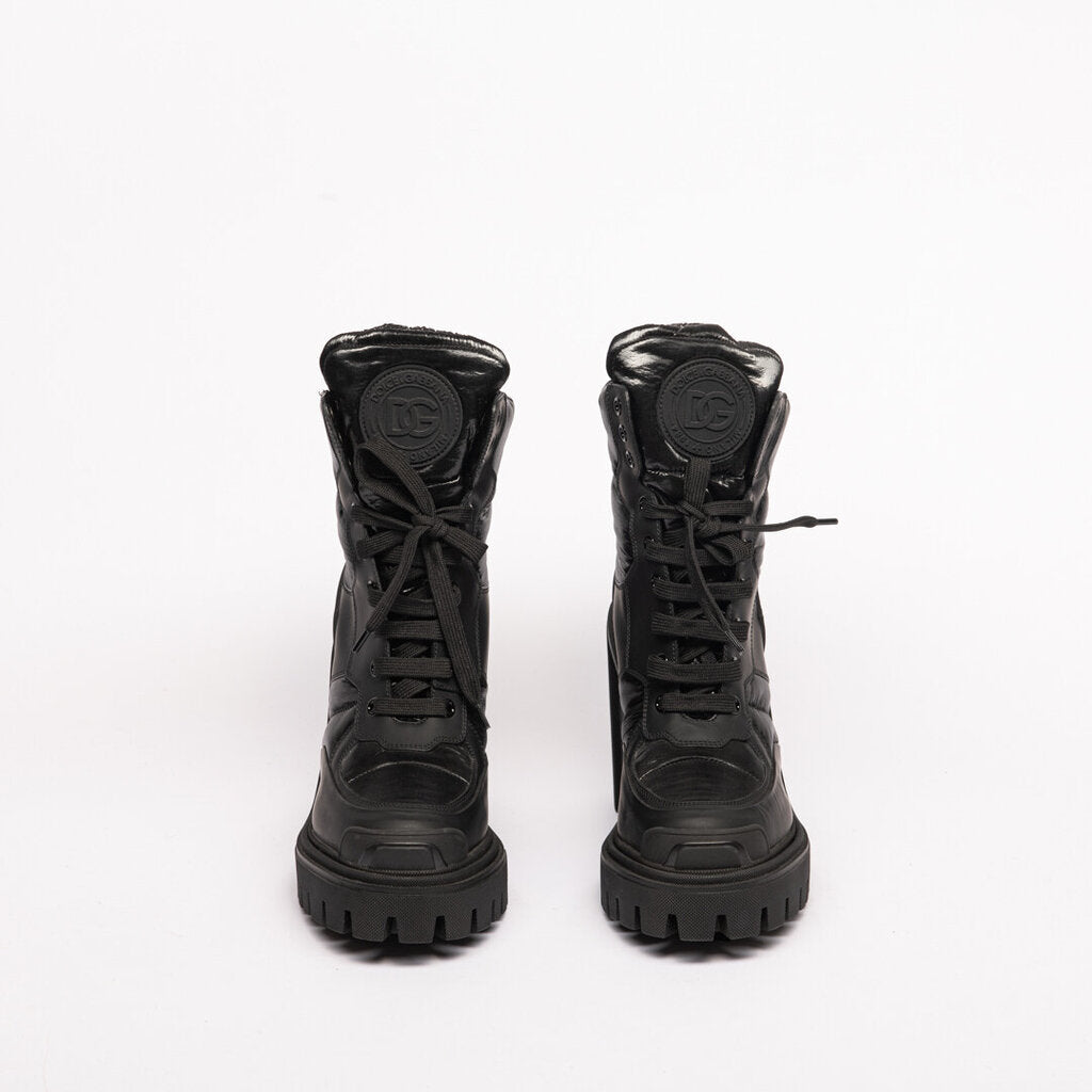 Black Puff Combat Boot