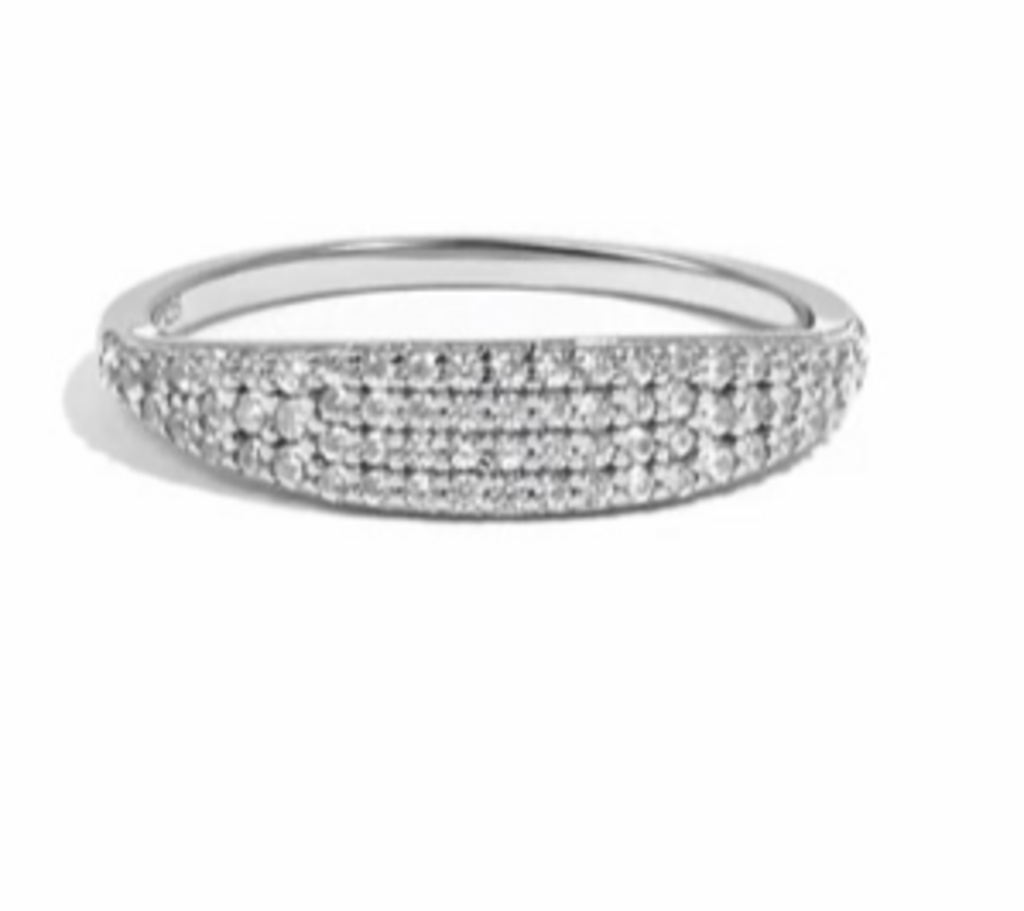 Pave' Signet Ring WG 4'