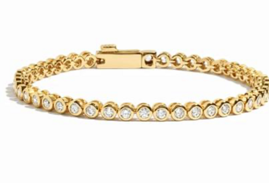2.5MM ROUND BEZEL TENNIS BRACELET YG 7'