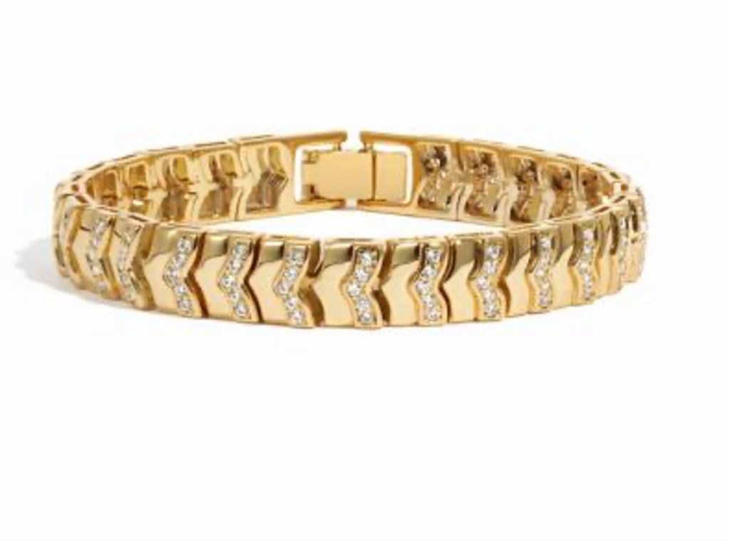 CHEVRON CHAIN BRACELET YG 7'