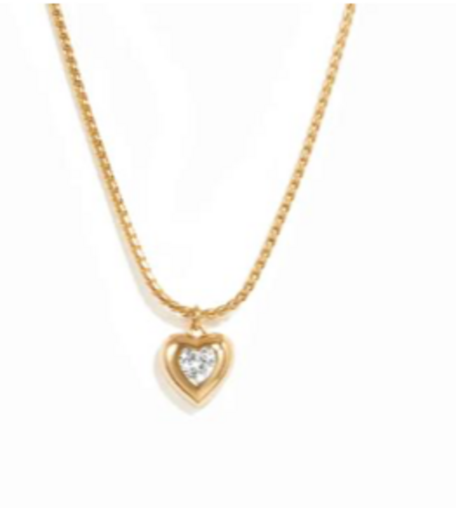 STEPHY HEART PENDANT NECKLACE YG