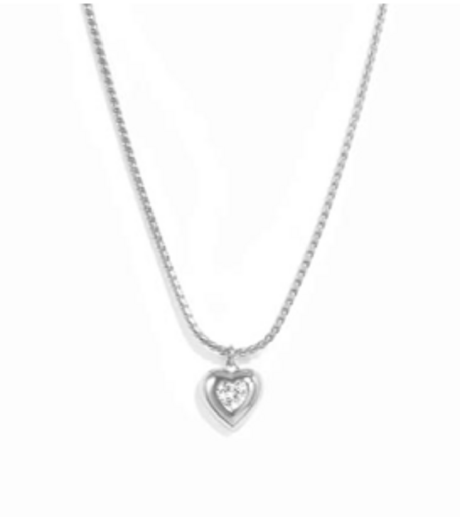 STEPHY HEART PENDANT NECKLACE WG