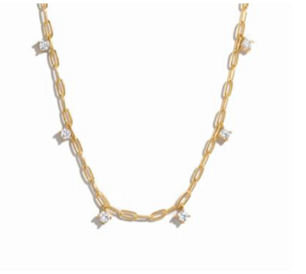 PAPERCLIP CHARM NECKLACE YG 16'