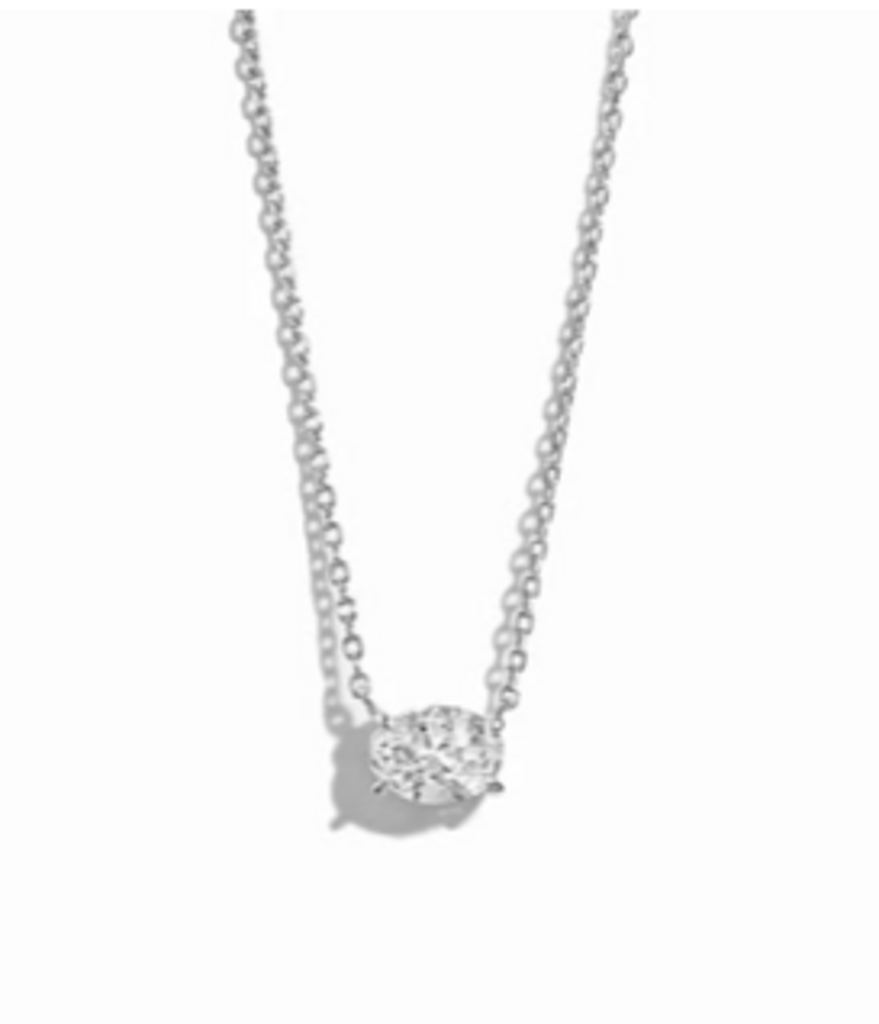 OVAL PENDANT NECKLACE WG