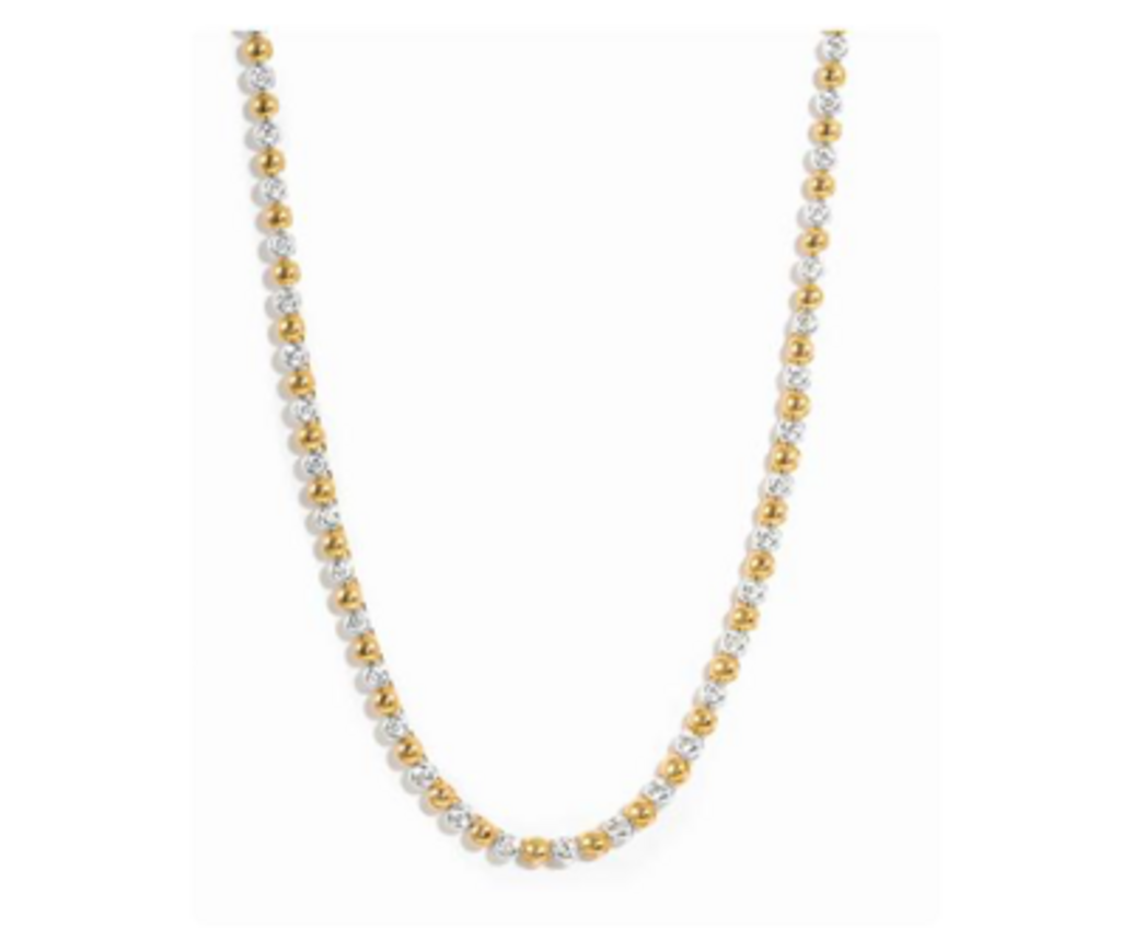 MIXED METAL TENNIS NECKLACE