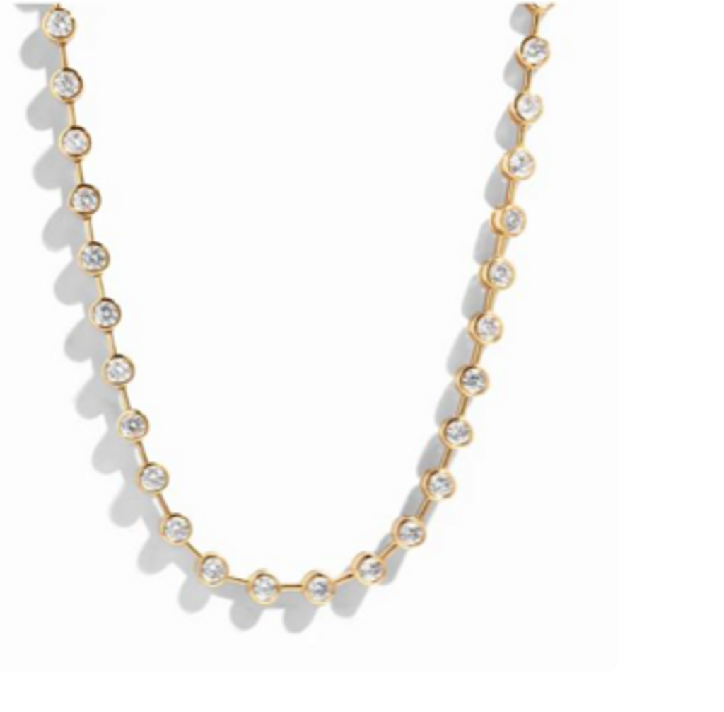 ICON BEZEL TENNIS NECKLACE YG 16'