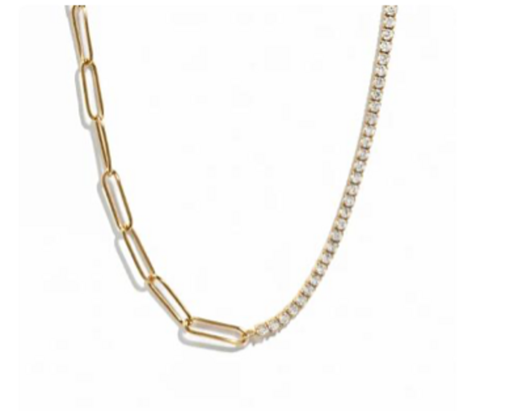 TENNIS AND PAPERCLIP NECKLACE YG
