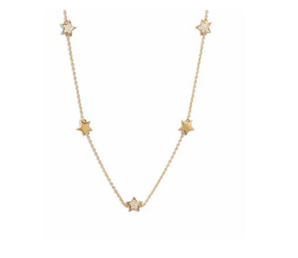 CZ STAR COLLAR NECKLACE YG