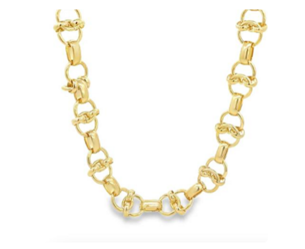Intertwined Swirl Link Role Necklace YG