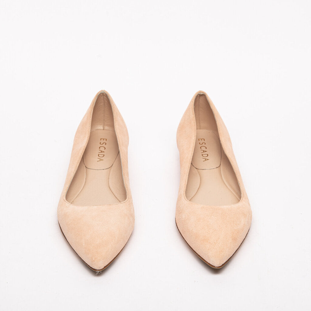 Escada Pink Suede Flats