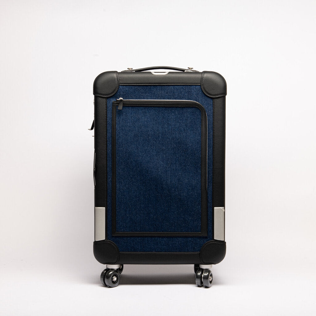 Hermes Denim Cargo Carry On Suitcase