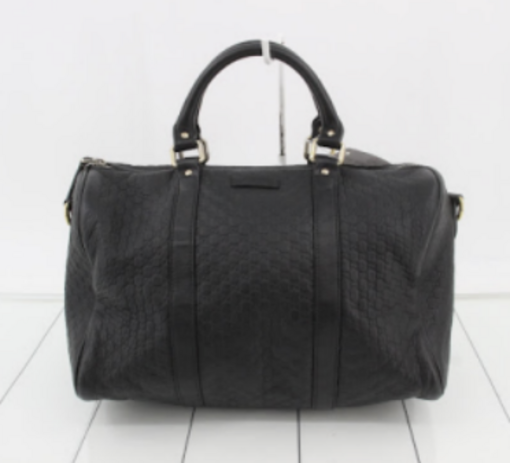 Black Embossed Boston Bag