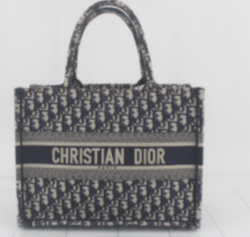 Navy Trotter Medium Book Tote