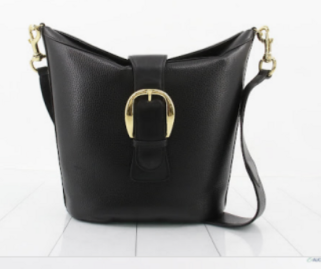 Black Leather Bucket Bag