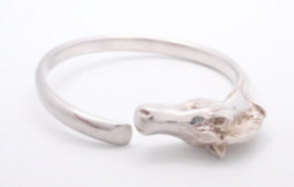 Silver Chevel Bangle Bracelet