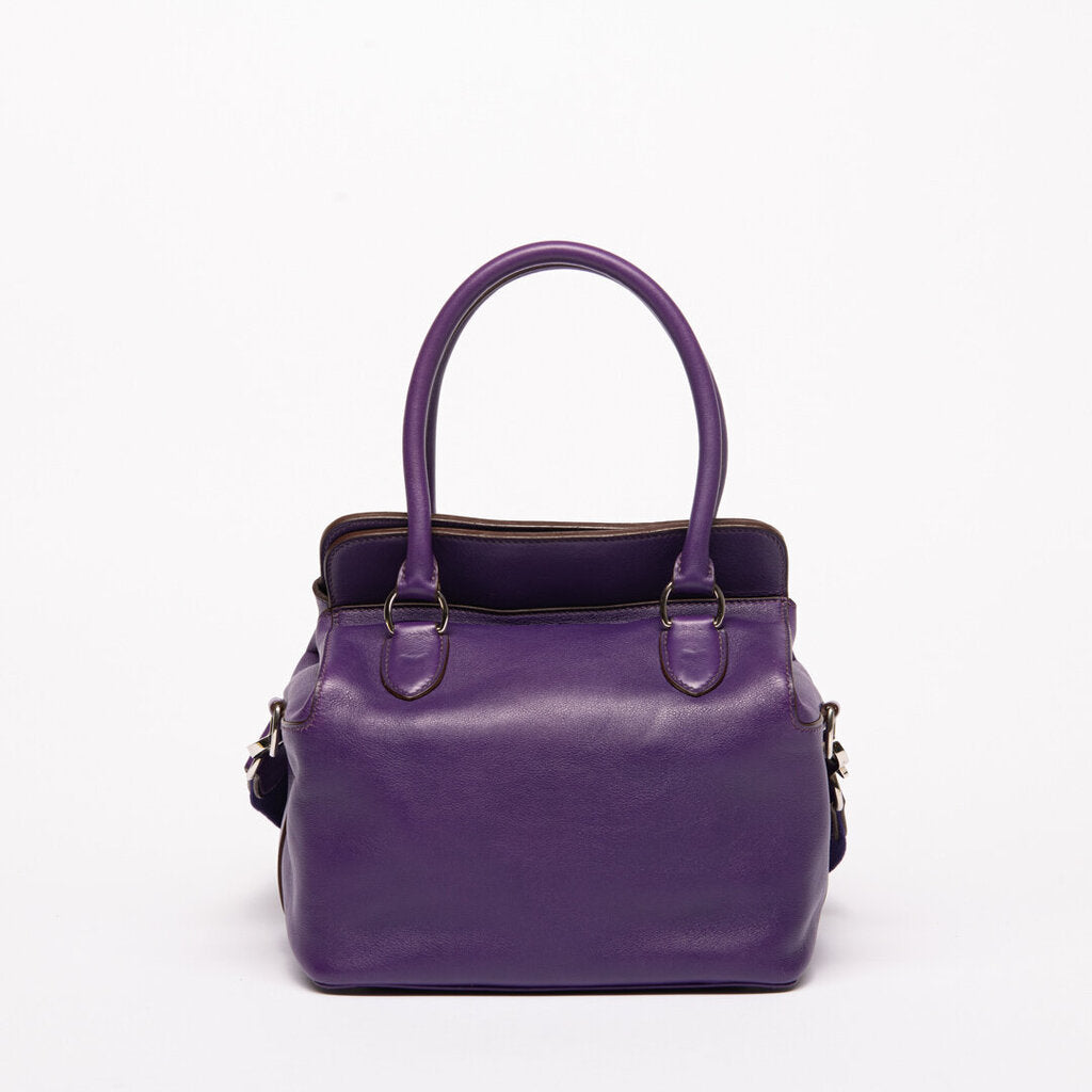 Hermes Purple Swift Leather Palladium Hardware Toolbox 20