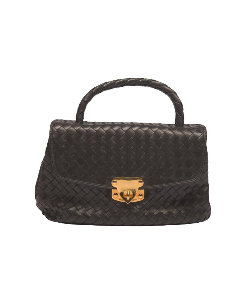 Bottega Veneta Black Intrecciato Top Handle