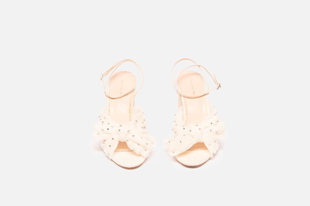 Loeffler Randall Bedazzled White Bow Heels