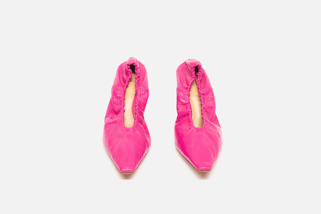 Bottega Pink Leather Sparkle Heels
