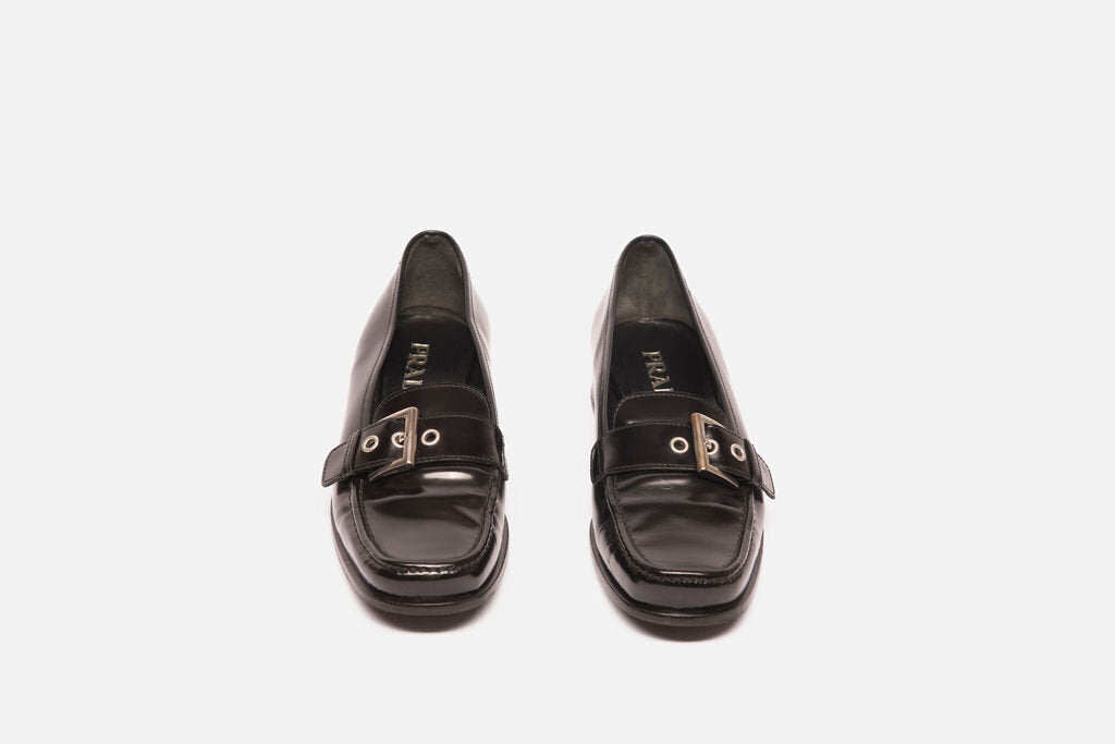 Prada Black Patent Leather Loafers