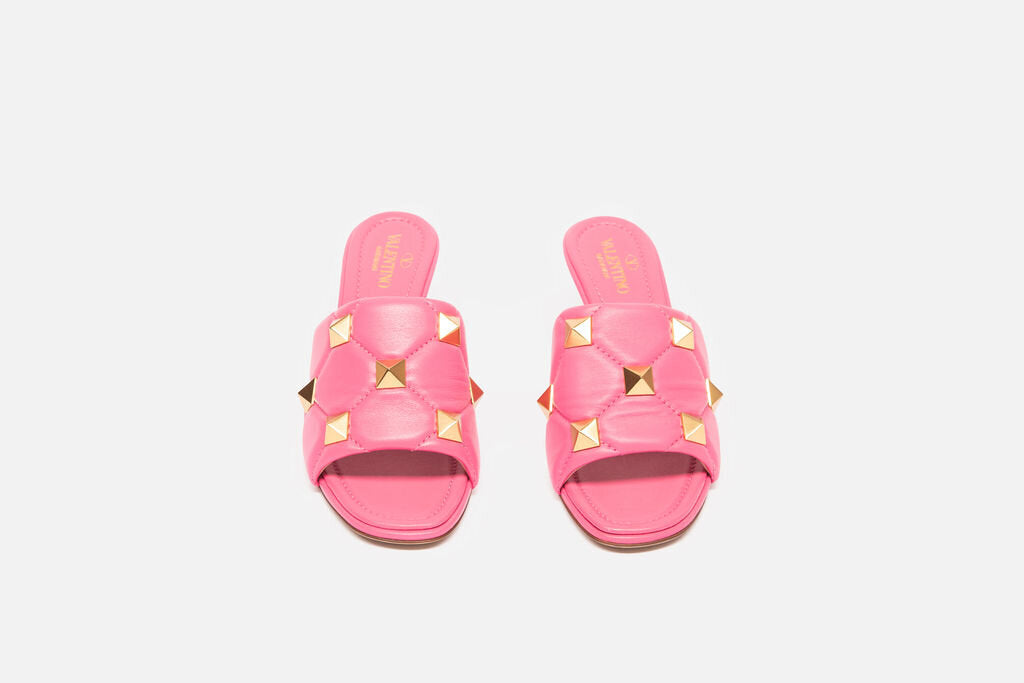 Valentino Pink Leather Rockstud Heels