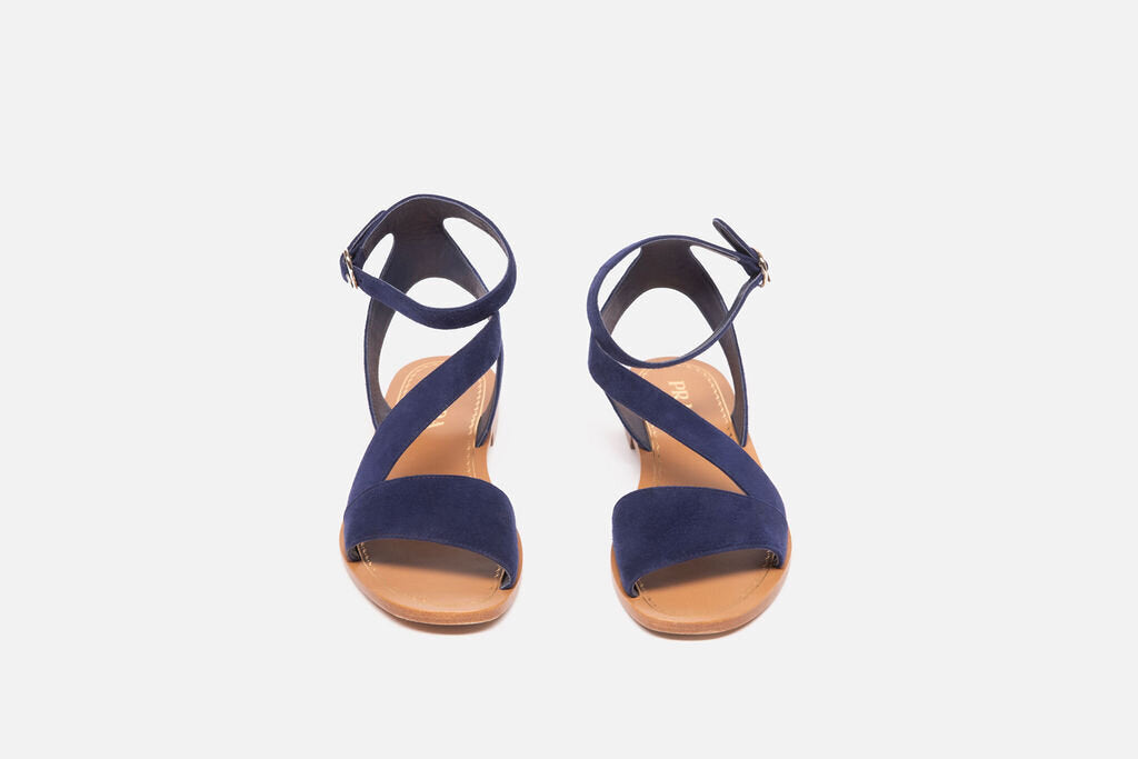 Prada Blue Suede Strappy Sandals