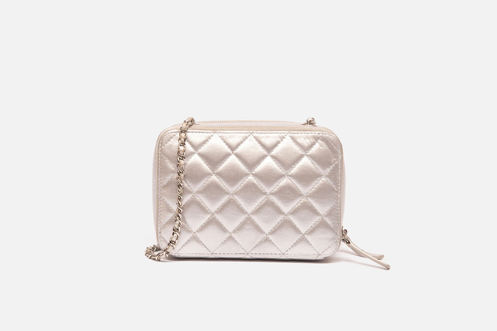Chanel Metallic Vanity Silver Camera