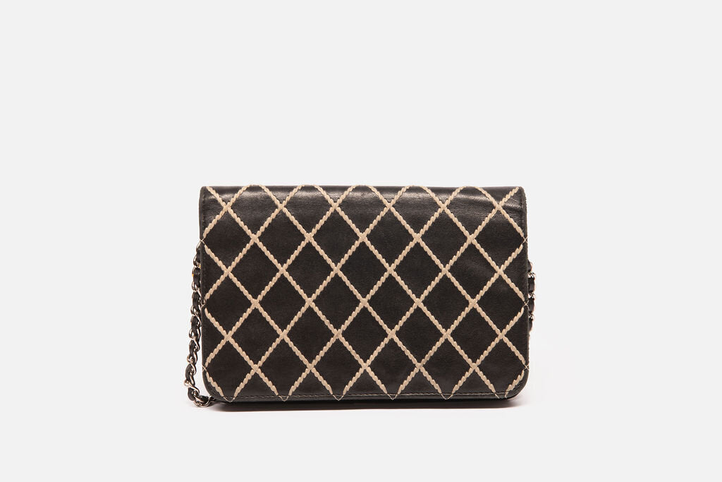 Chanel Black & White Whip Stitch WOC