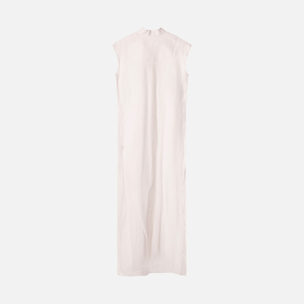 100% Capri Linen White Maxi Button Down Dress