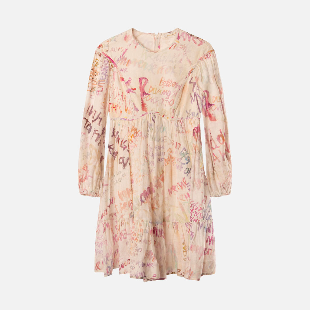 Zimmerman Cream & Pink Linen Mini Dress