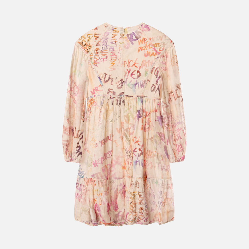 Zimmerman Cream & Pink Linen Mini Dress