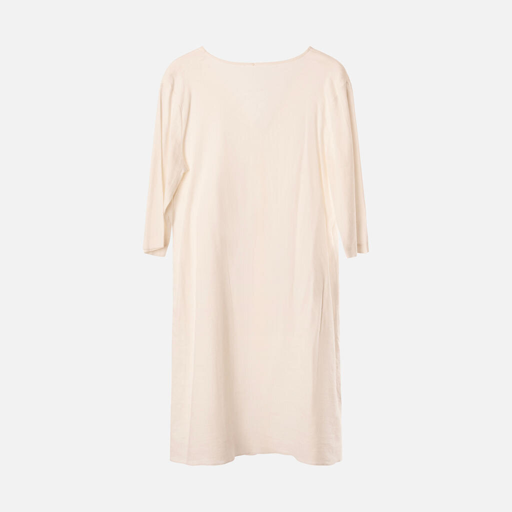 Peter Cohen White Linen Blend Midi Dress