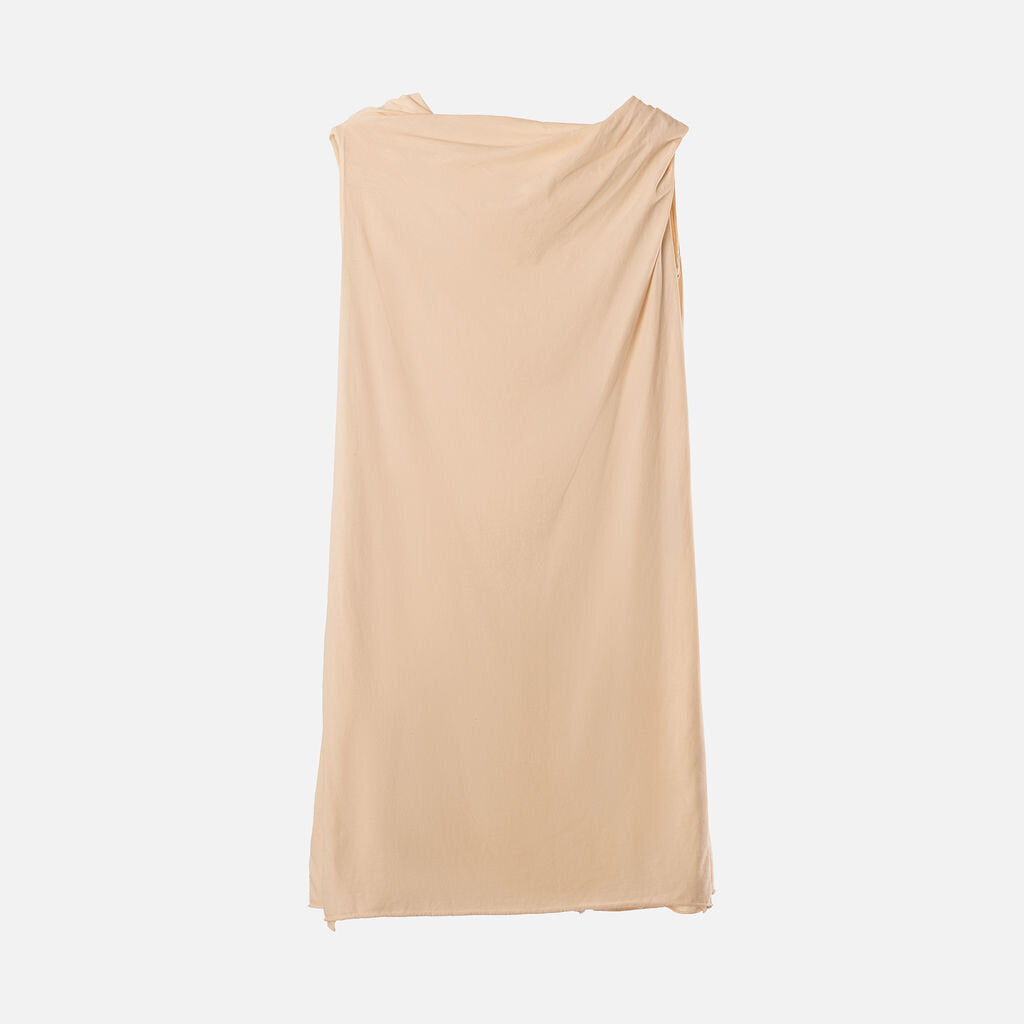 Rick Owens Cream Cowl Neck Mini Dress