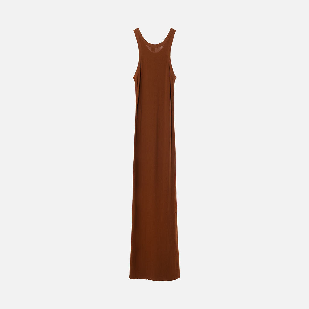 Toteme Brown Rayon Ribbed Tank Dress