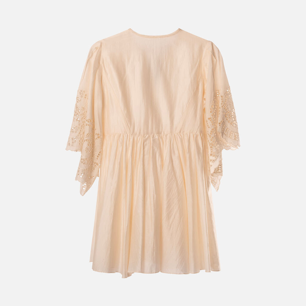 White Cotton & Silk Dress