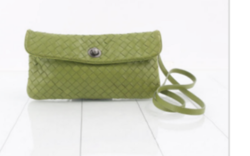 Green Intrecciato Crossbody Bag