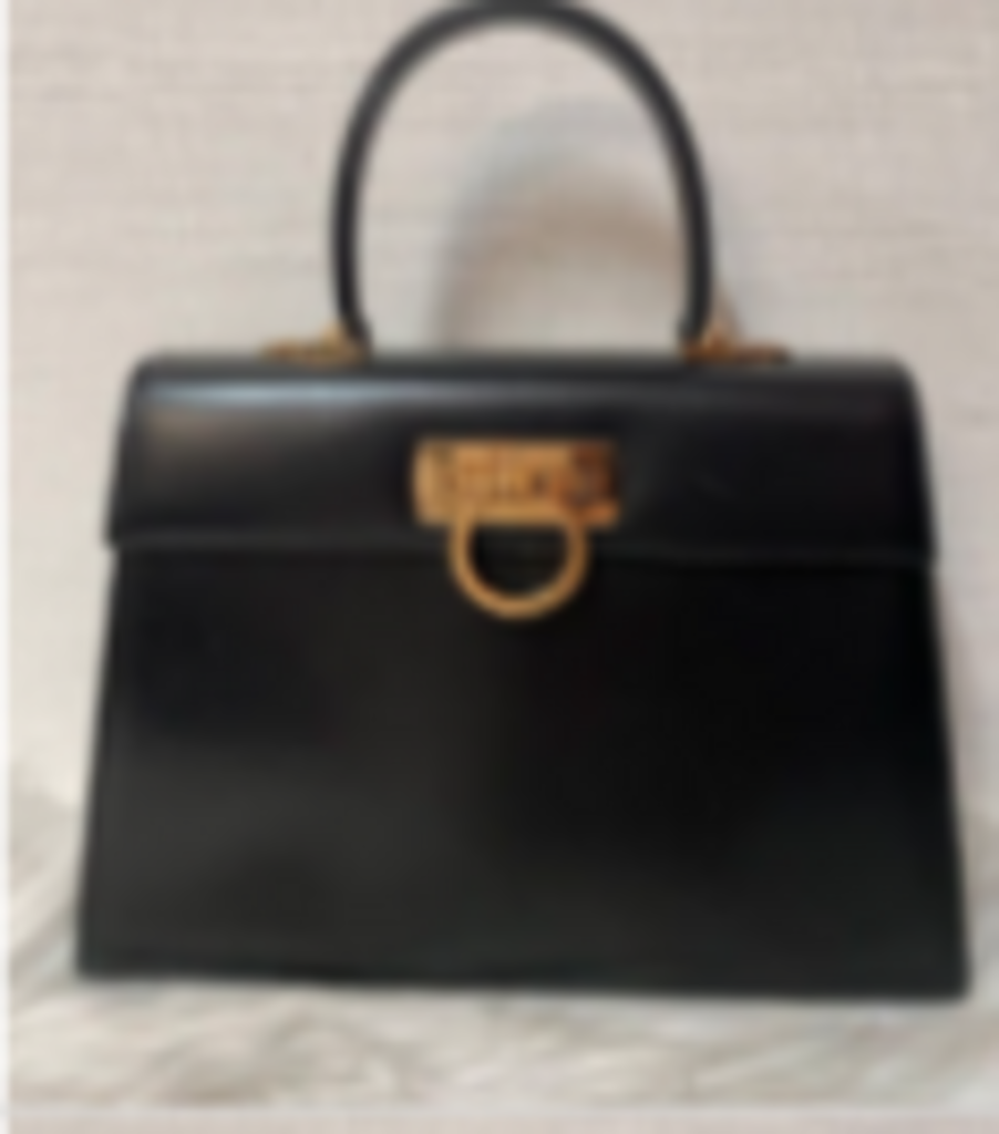 Black Leather Top Handle Bag
