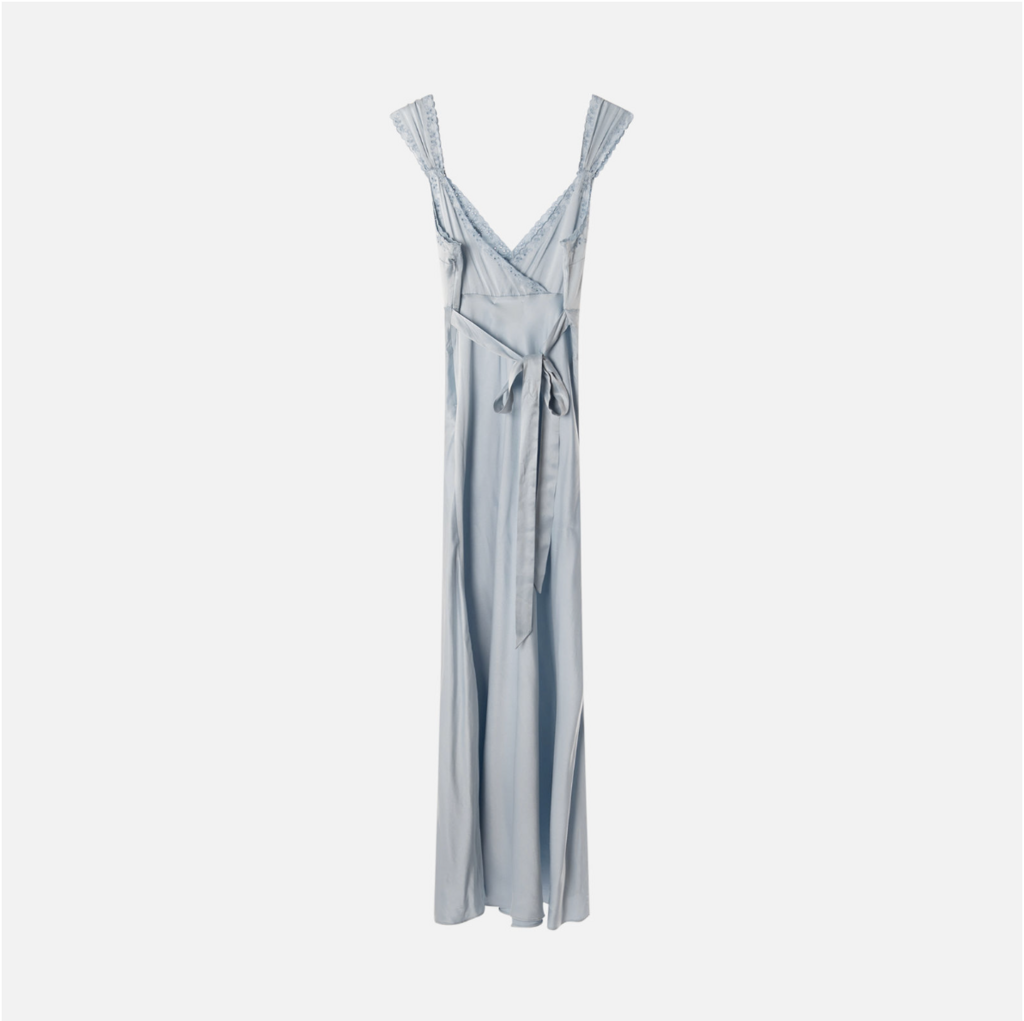 Doen Heirloom Light Blue Silk Maxi Dress