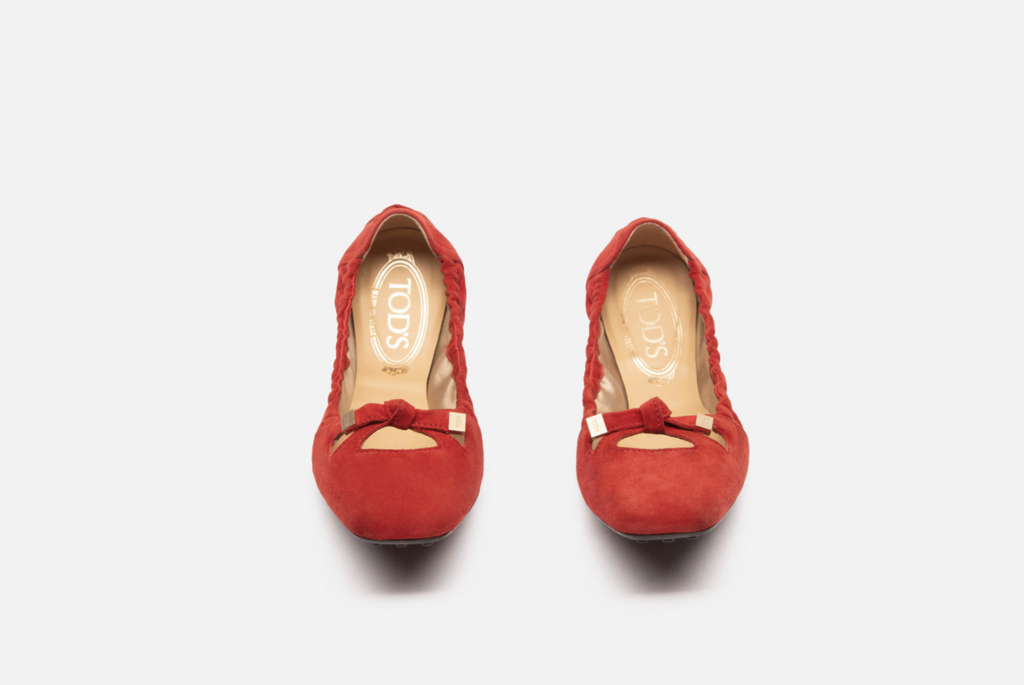 Tod's Red Suede Flats