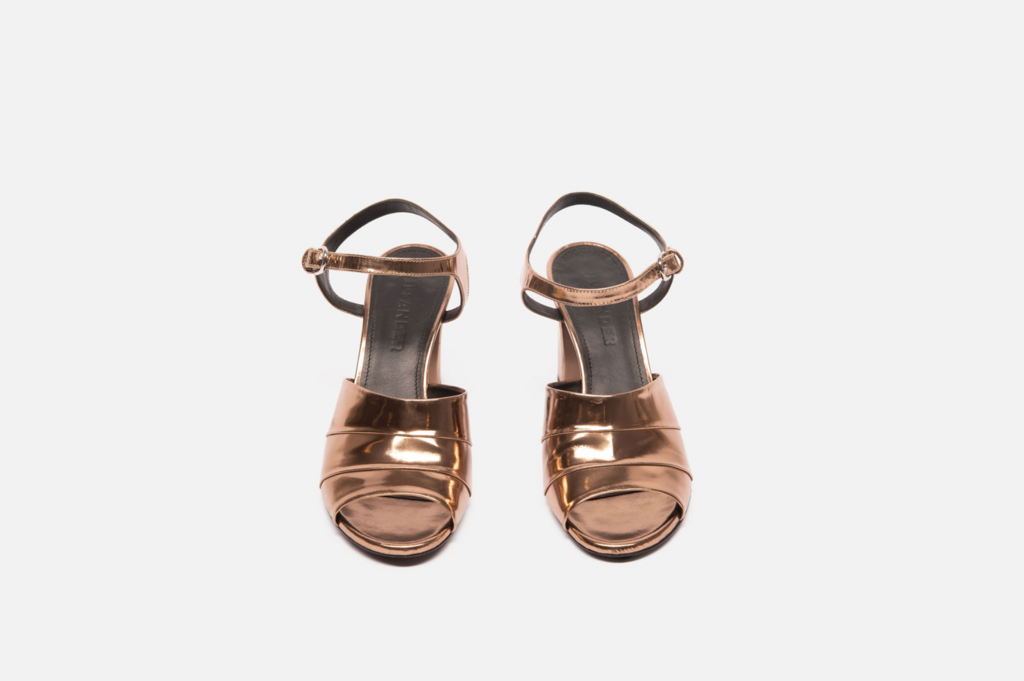 Jill Sander Bronze Leather Heeled Sandal