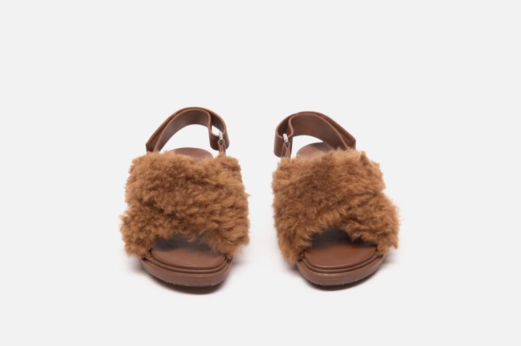 Marni Brown Shearling Sandals