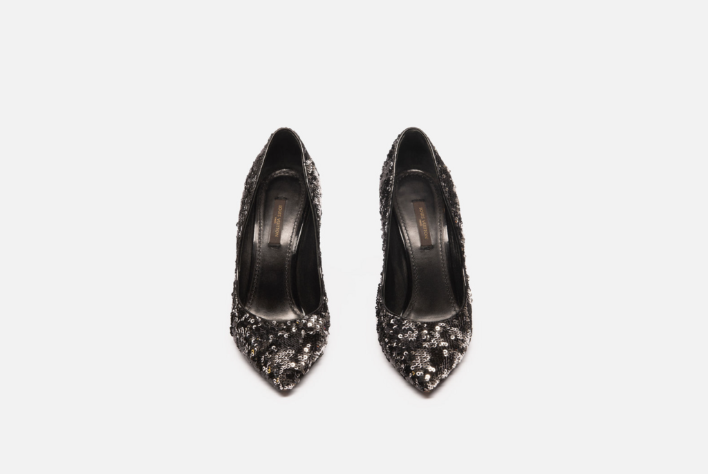 Louis Vuitton Black/Silver Sequin Pumps