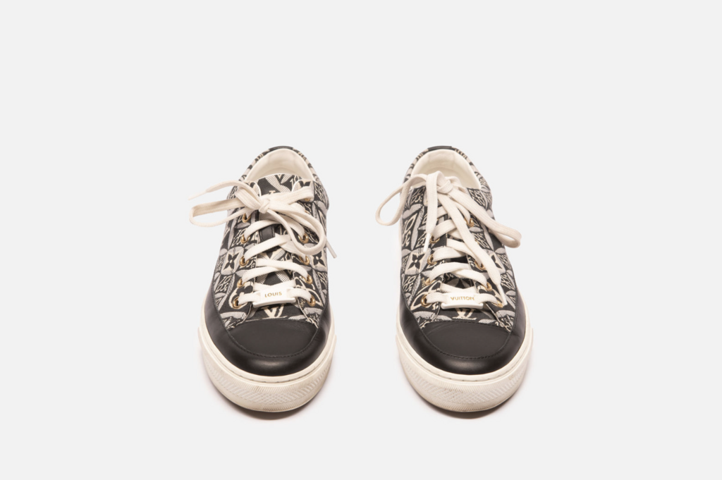 Louis Vuitton B&W Canvas & Leather Sneakers