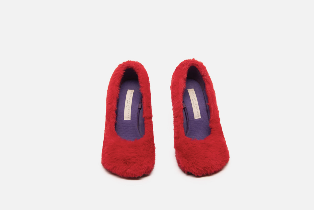 Stella McCartney Red Fuzzy Pumps