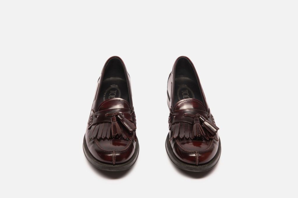 Tod's Burgundy Tassle Penny Loafer